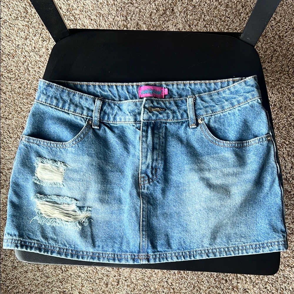 Edikted Blue Black Mini Skirt Casual